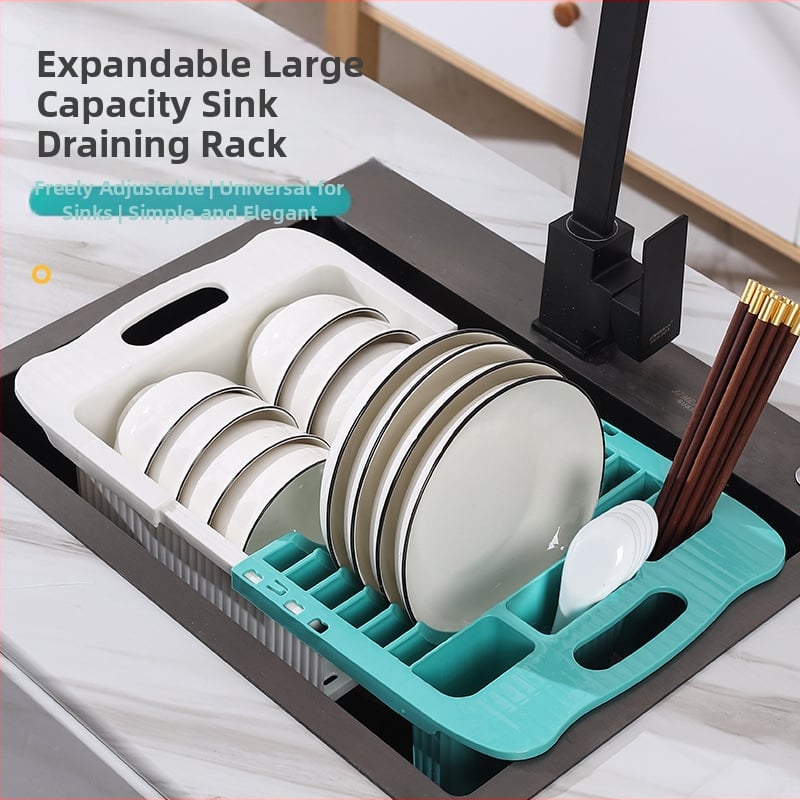 Raft de drenaj pentru vase din plastic, extensibil, depozitare farfurii și boluri, stil modern minimalist, Shihui, lansat în 2022