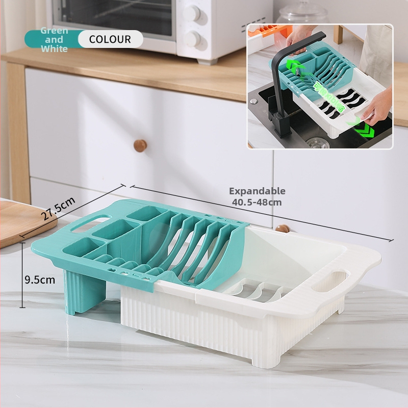 Raft de drenaj pentru vase din plastic, extensibil, depozitare farfurii și boluri, stil modern minimalist, Shihui, lansat în 2022