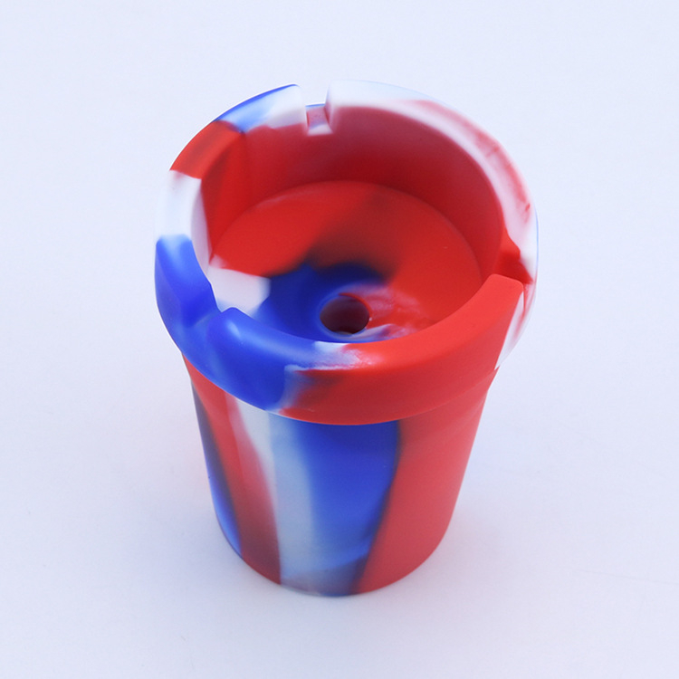 Scrumieră auto din silicon, portabilă, rezistentă la foc, cu spațiu de depozitare