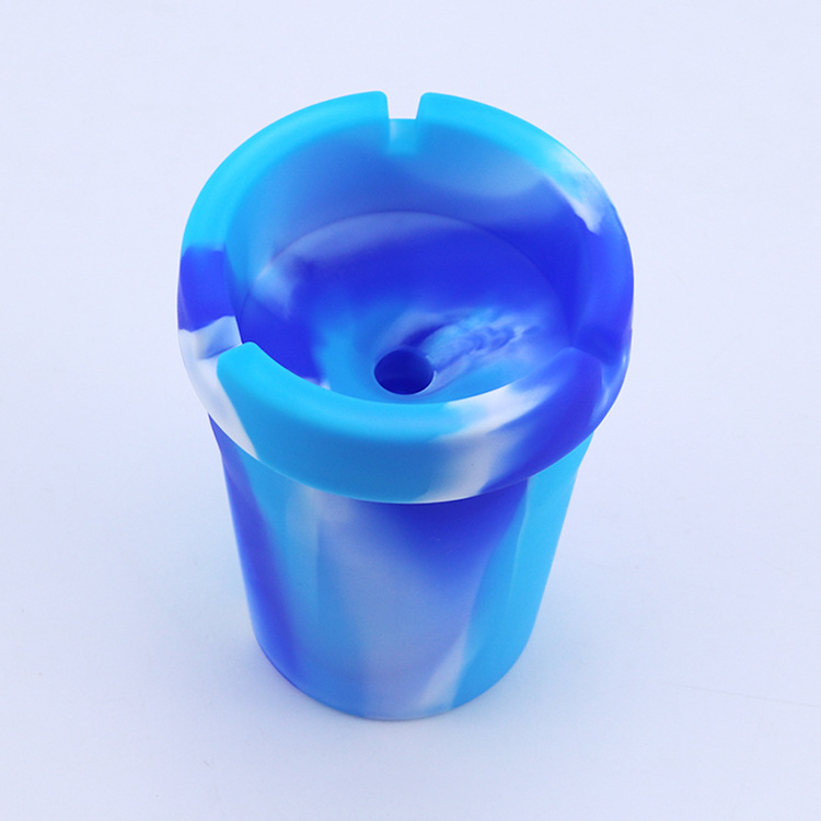 Scrumieră auto din silicon, portabilă, rezistentă la foc, cu spațiu de depozitare