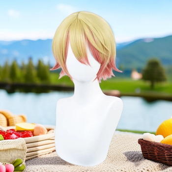 Perucă cosplay, lungime scurtă, fibră rezistentă la temperaturi înalte, poate fi vopsită sau tratată prin perm, potrivită pentru toate formele feței