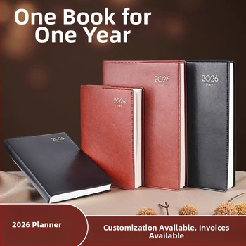 Caiet cu legare cusută; hârtie Dowling, 80 g/m2; 200–300 pagini; stil japonez/coreean; planificator calendar 2026 pentru gestionarea timpului