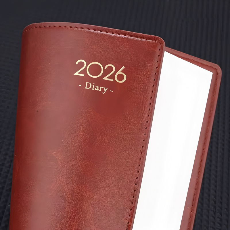 Caiet cu legare cusută; hârtie Dowling, 80 g/m2; 200–300 pagini; stil japonez/coreean; planificator calendar 2026 pentru gestionarea timpului