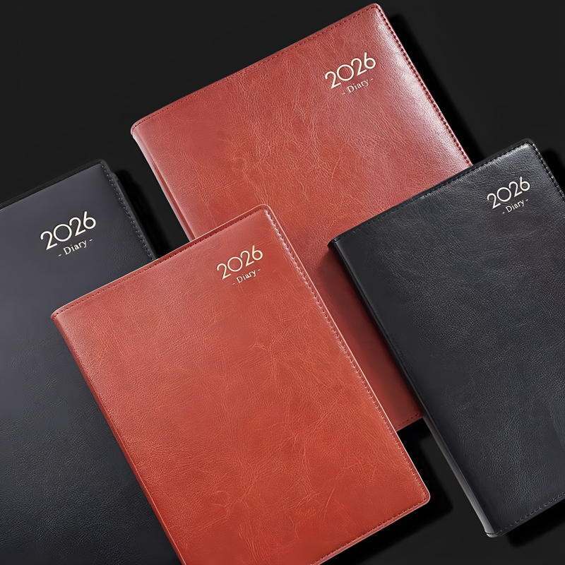 Caiet cu legare cusută; hârtie Dowling, 80 g/m2; 200–300 pagini; stil japonez/coreean; planificator calendar 2026 pentru gestionarea timpului