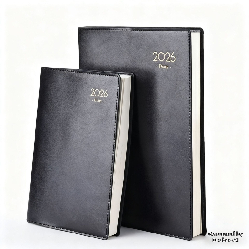 Caiet cu legare cusută; hârtie Dowling, 80 g/m2; 200–300 pagini; stil japonez/coreean; planificator calendar 2026 pentru gestionarea timpului