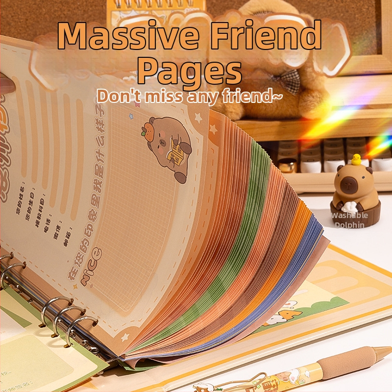 Agenda de colegi cu animale desenate — hârtie originală din pulpă, legare cu foi detașabile, imprimare logo disponibilă, cadou potrivit