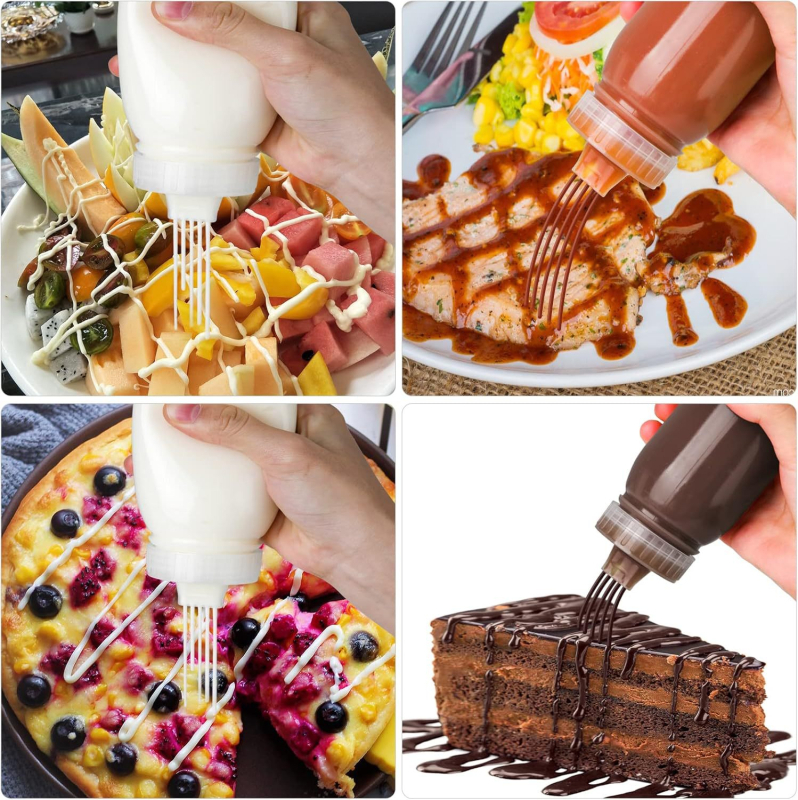 Set HC din plastic cu cinci găuri pentru condimente lichide – sosuri, dressing pentru salată, bucătărie