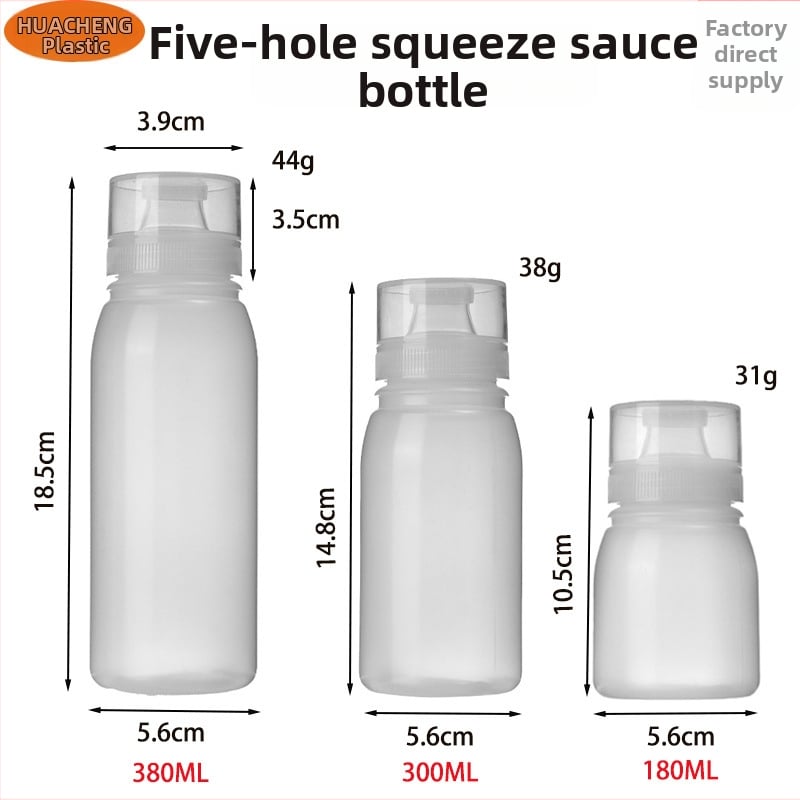 Set HC din plastic cu cinci găuri pentru condimente lichide – sosuri, dressing pentru salată, bucătărie