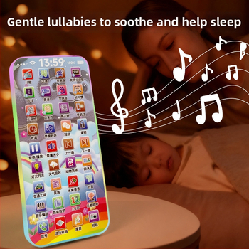 Jucărie educativă interactivă pentru bebeluși cu ecran tactil, bilingvă, USB încărcare, muzică și redare vocală, povestire interactivă pentru copii 0–3 ani.