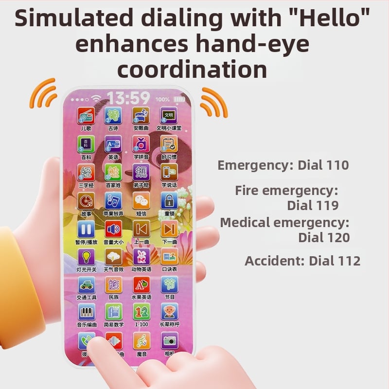 Jucărie educativă interactivă pentru bebeluși cu ecran tactil, bilingvă, USB încărcare, muzică și redare vocală, povestire interactivă pentru copii 0–3 ani.