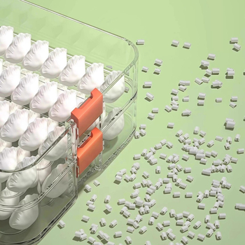 Cutie de depozitare pentru găluște, design cu mai multe straturi, din plastic, pentru congelare, menține prospețimea