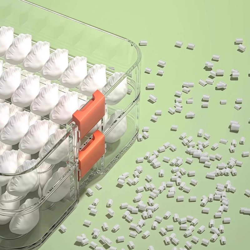 Cutie de depozitare pentru găluște, design cu mai multe straturi, din plastic, pentru congelare, menține prospețimea