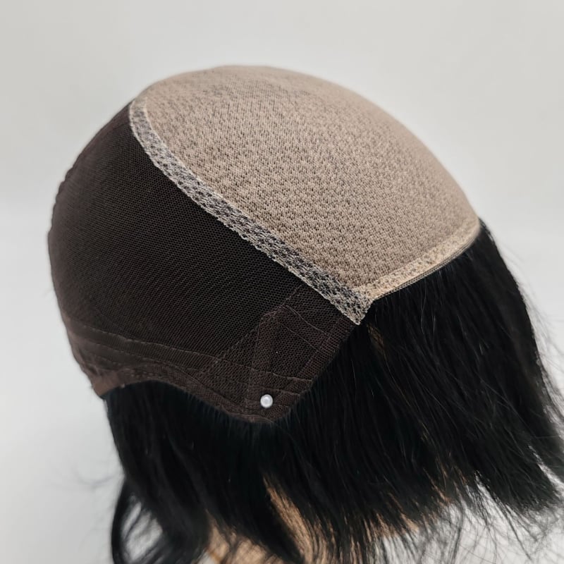 Perucă masculină cu cap Nine-Point – păr uman, complet lucrată manual, acoperire pentru căderea părului, fără vopsire sau îndreptare