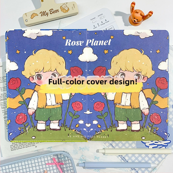 Caiet cu copertă PU, legare cu adeziv, 100–200 pagini, hârtie din pulpă de lemn, stil desen animat drăguț