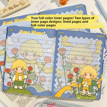 Caiet cu copertă PU, legare cu adeziv, 100–200 pagini, hârtie din pulpă de lemn, stil desen animat drăguț