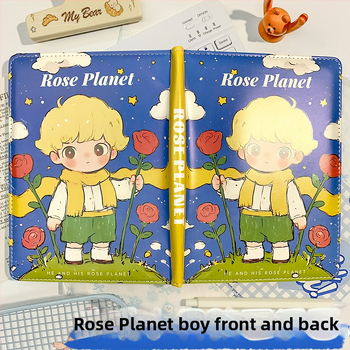 Caiet cu copertă PU, legare cu adeziv, 100–200 pagini, hârtie din pulpă de lemn, stil desen animat drăguț