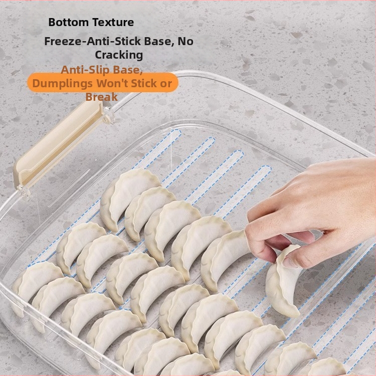 Cutie de depozitare pentru dumplings (design cu mai multe niveluri; stil chinezesc nou; material PP; portabil; conservarea prospețimii)