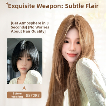 Perucă pentru femei, completă — stil natural lung drept; fibre rezistente la temperaturi înalte; mecanism de fabricație; crește volumul părului