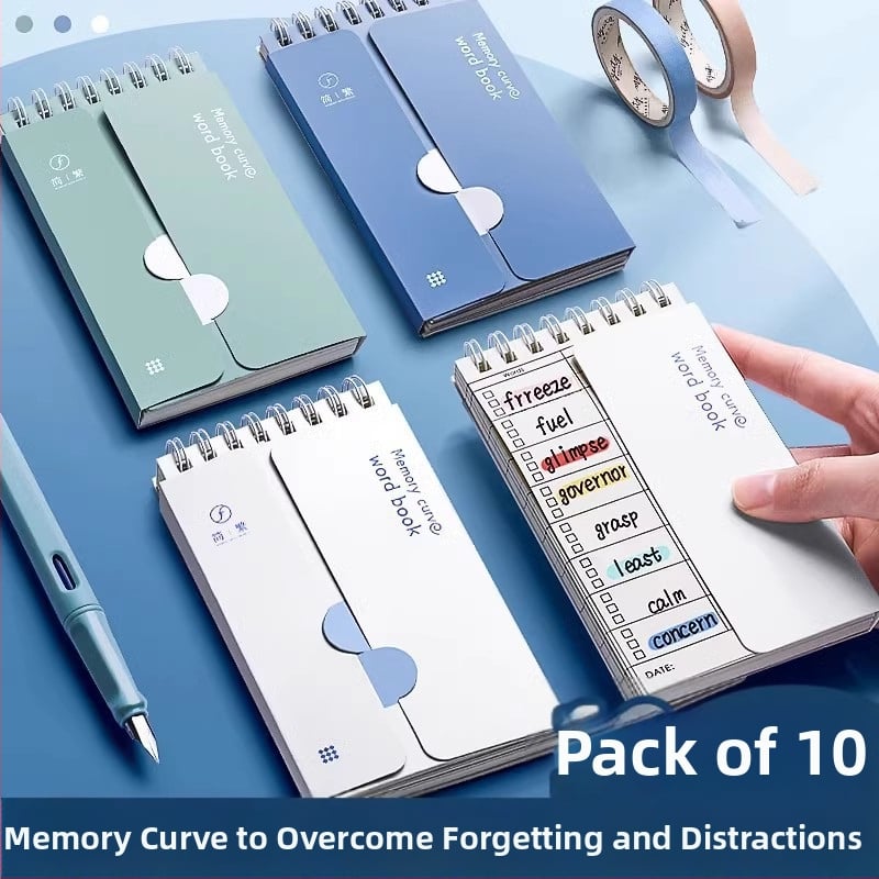 Caiet de vocabular pentru memorarea cuvintelor în engleză, cu legătură în spirală, copertă din hârtie, hârtie 80 g/m², 1–50 pagini