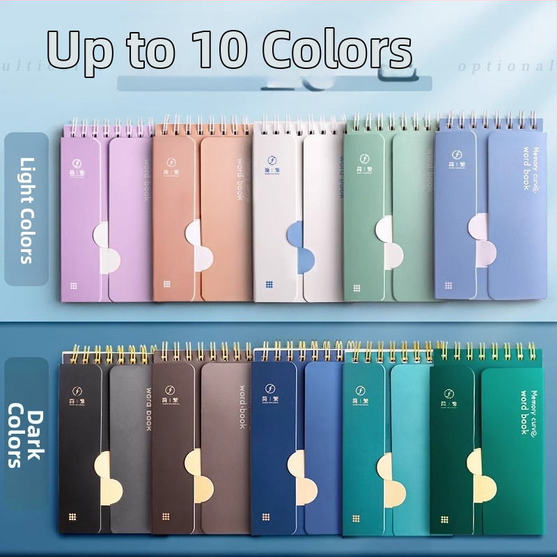 Caiet de vocabular pentru memorarea cuvintelor în engleză, cu legătură în spirală, copertă din hârtie, hârtie 80 g/m², 1–50 pagini