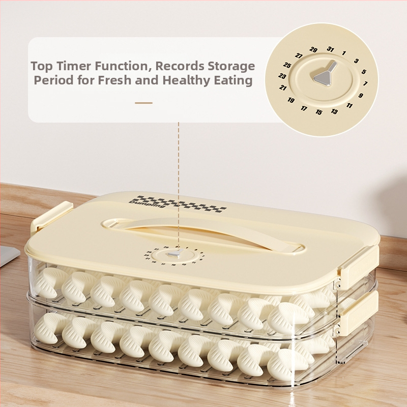 Cutie de depozitare pentru găluște și wonton, din plastic alimentar, sigilată, portabilă