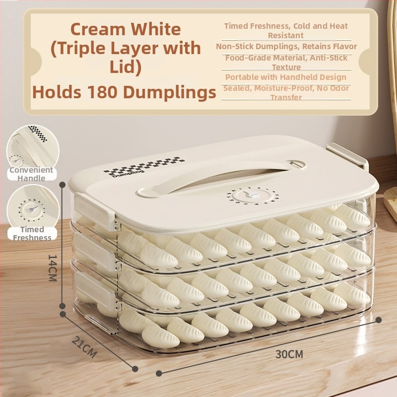 Cutie de depozitare pentru găluște și wonton, din plastic alimentar, sigilată, portabilă