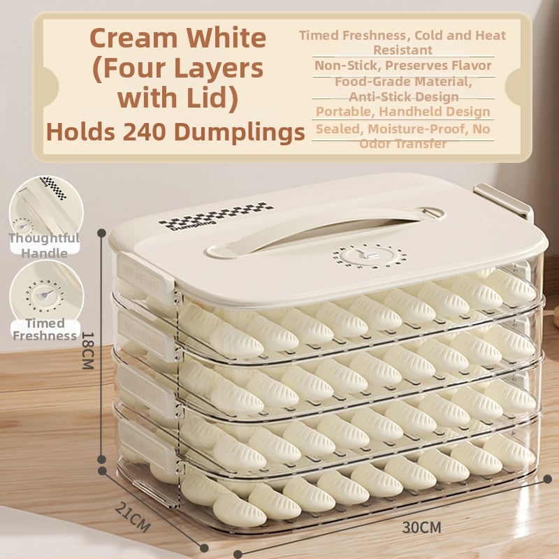 Cutie de depozitare pentru găluște și wonton, din plastic alimentar, sigilată, portabilă
