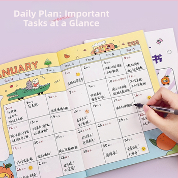 Notepad Paper Tiger — hârtie 70 gsm, copertă din hârtie, 50 pagini, stil japonez-coreean drăguț, planner săptămânal pentru elevi