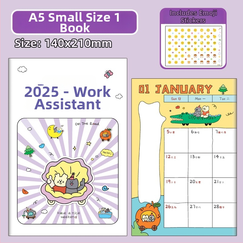 Notepad Paper Tiger — hârtie 70 gsm, copertă din hârtie, 50 pagini, stil japonez-coreean drăguț, planner săptămânal pentru elevi