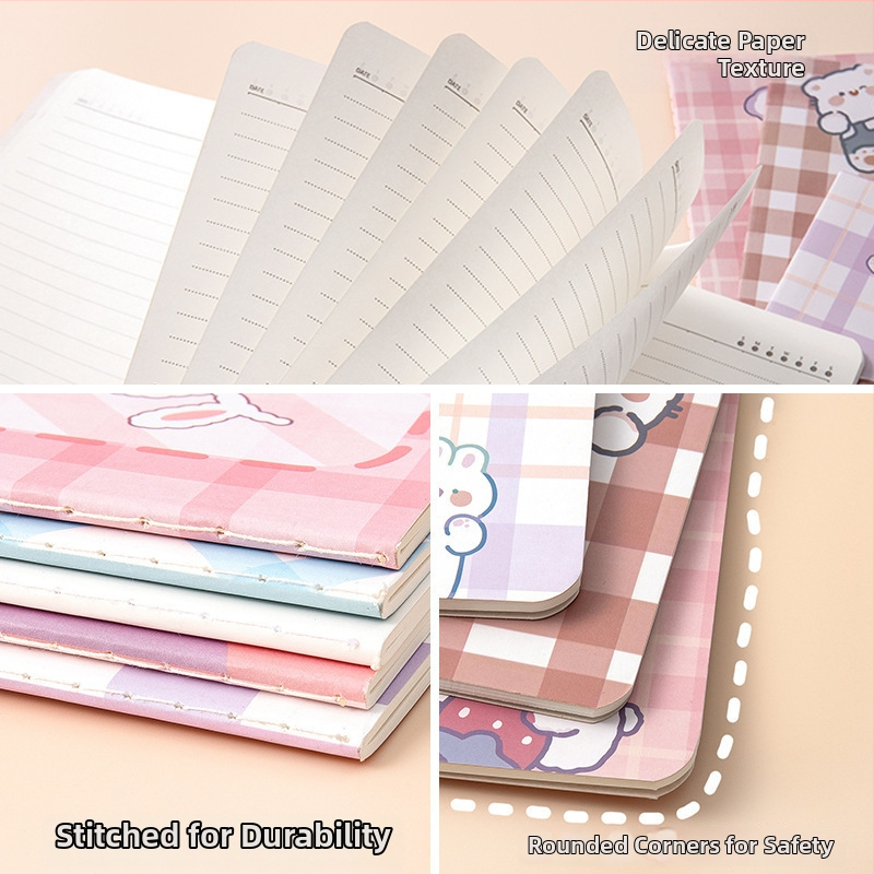 Caiet cu legătură Car Line, hârtie 80 g/m², 30 pagini, stil japonez-coreean drăguț, copertă din hârtie