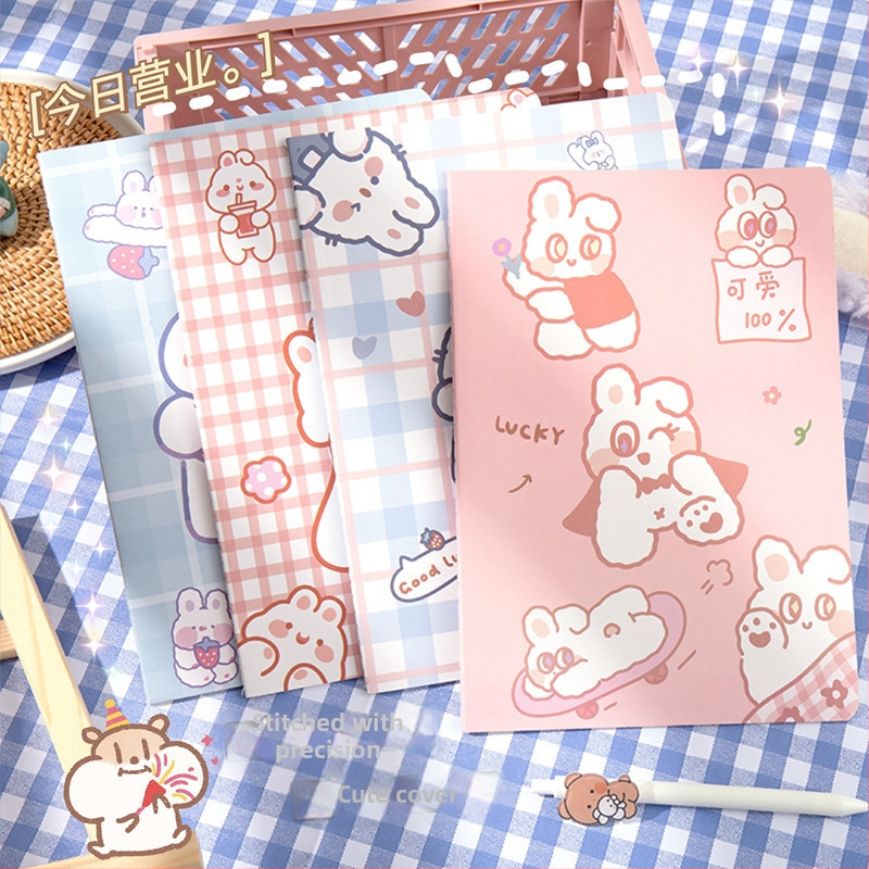 Caiet cu legătură Car Line, hârtie 80 g/m², 30 pagini, stil japonez-coreean drăguț, copertă din hârtie