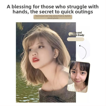 Perucă: bob scurt, breton aerat, model K368, fibre rezistentă la temperatură