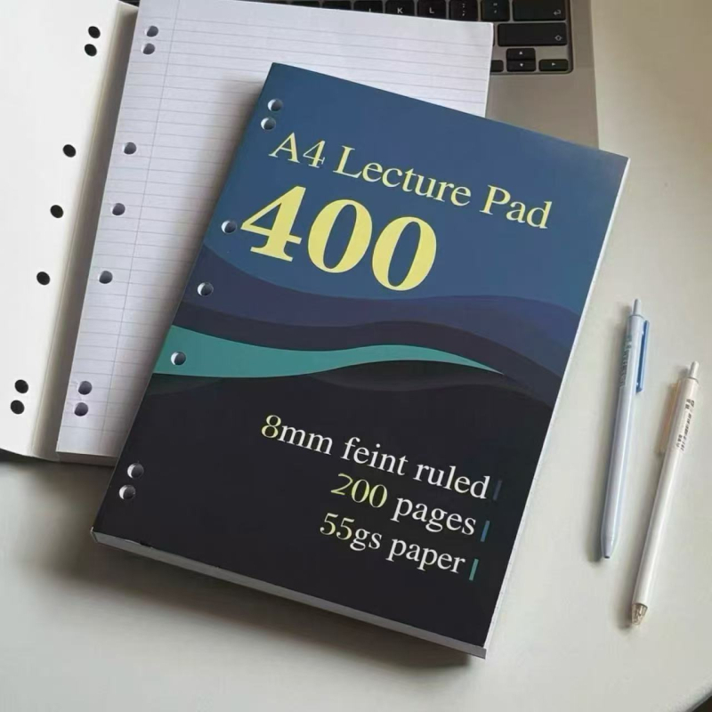 Caiet de notițe cu legare prin adeziv, hârtie din pulpă de lemn 55 g/m², 100–200 pagini, stil birou, materialul coperții: altul