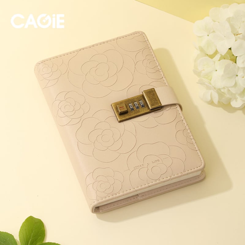 Jurnal cu lacăt – Copertă PU, Legare pe linie, Hârtie pulpă brută din lemn 100 g, 200–300 pagini