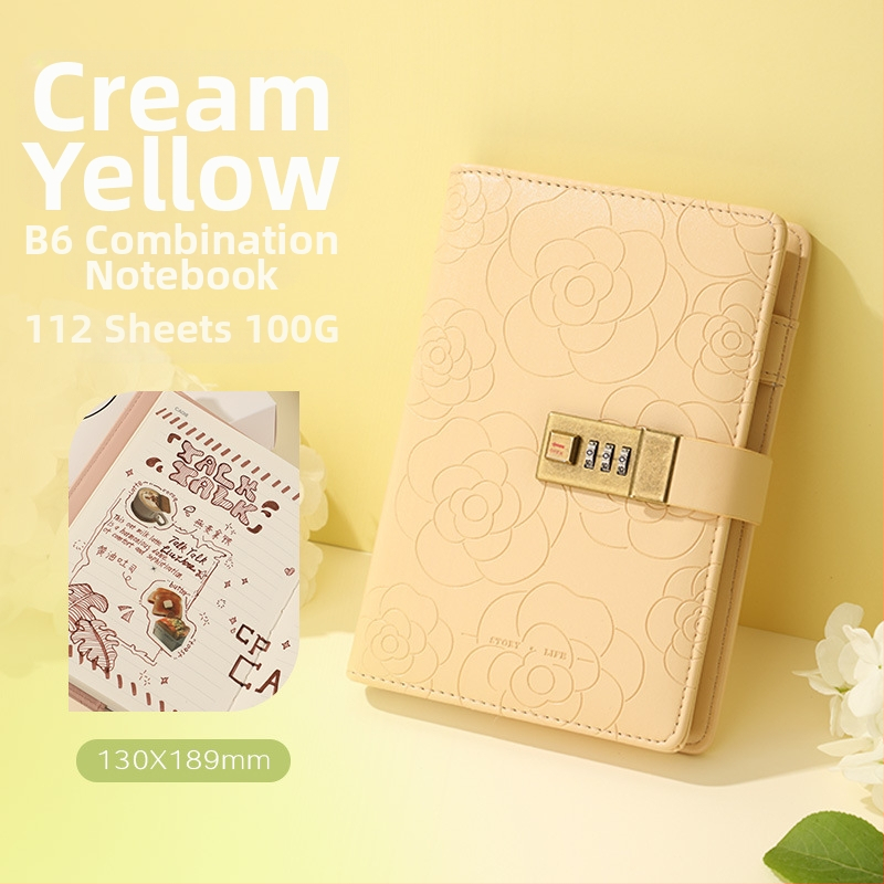 Jurnal cu lacăt – Copertă PU, Legare pe linie, Hârtie pulpă brută din lemn 100 g, 200–300 pagini