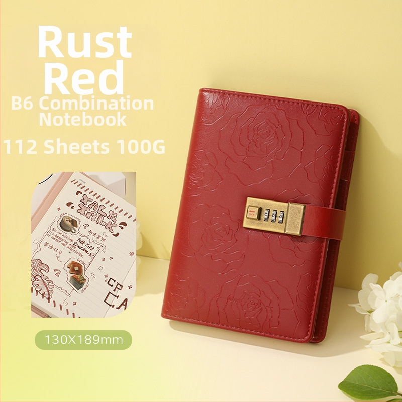 Jurnal cu lacăt – Copertă PU, Legare pe linie, Hârtie pulpă brută din lemn 100 g, 200–300 pagini