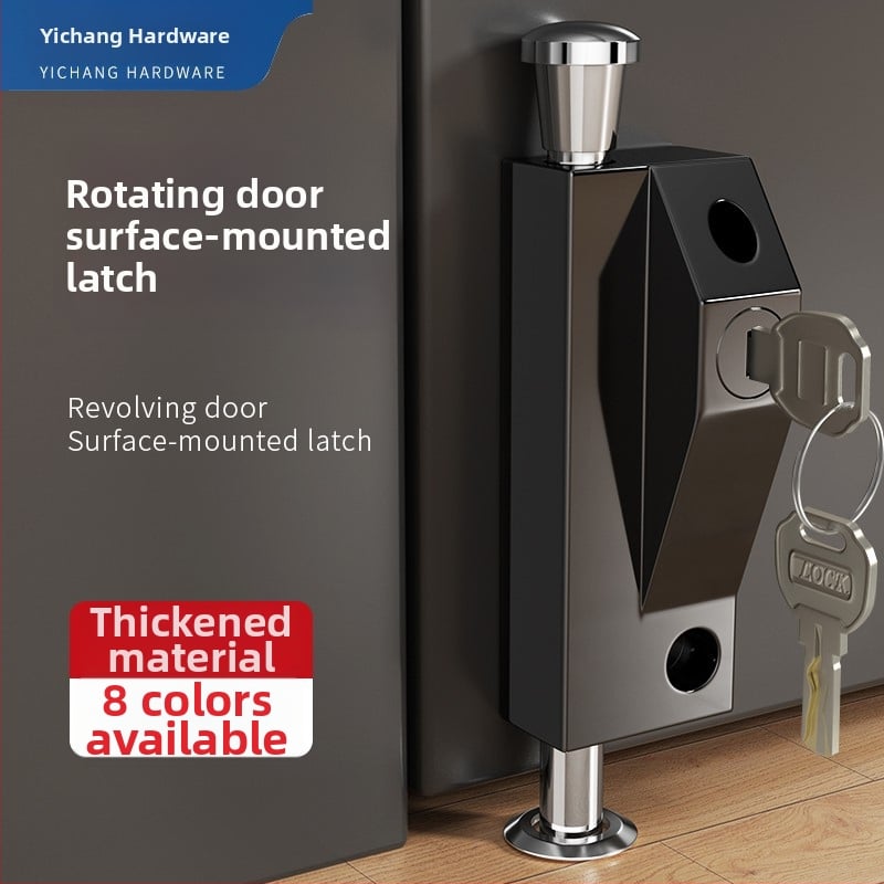 Încuietoare de podea tip A pentru ușă din sticlă încadrată, aliaj de aluminiu, electroplacat, Beronsel