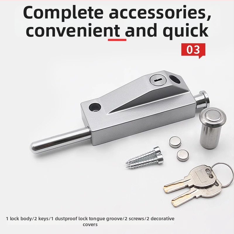 Încuietoare de podea tip A pentru ușă din sticlă încadrată, aliaj de aluminiu, electroplacat, Beronsel