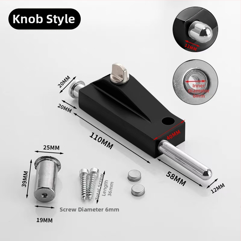 Încuietoare de podea tip A pentru ușă din sticlă încadrată, aliaj de aluminiu, electroplacat, Beronsel