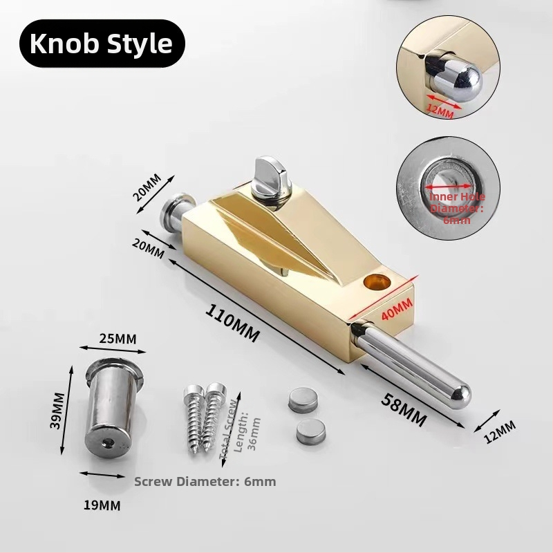 Încuietoare de podea tip A pentru ușă din sticlă încadrată, aliaj de aluminiu, electroplacat, Beronsel