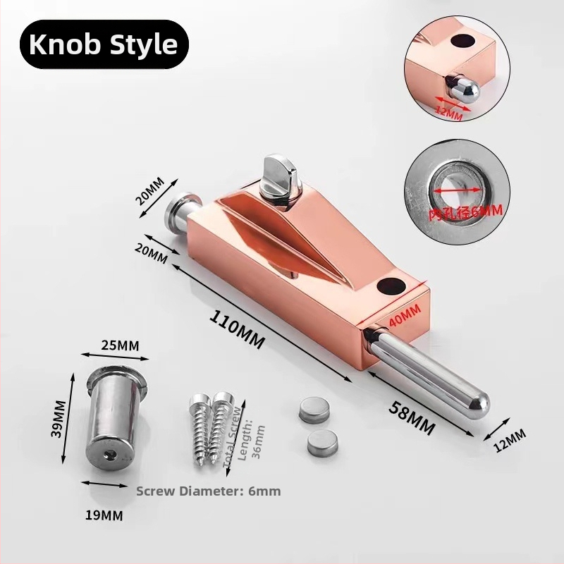 Încuietoare de podea tip A pentru ușă din sticlă încadrată, aliaj de aluminiu, electroplacat, Beronsel