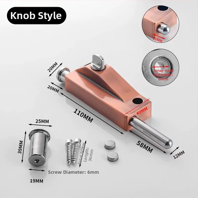 Încuietoare de podea tip A pentru ușă din sticlă încadrată, aliaj de aluminiu, electroplacat, Beronsel