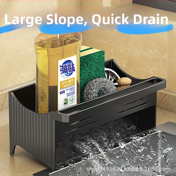 Raft de bucătărie pentru chiuvetă și blat, ABS, multifuncțional, mobil, raft de scurgere pentru vase și tacâmuri, stil modern minimalist