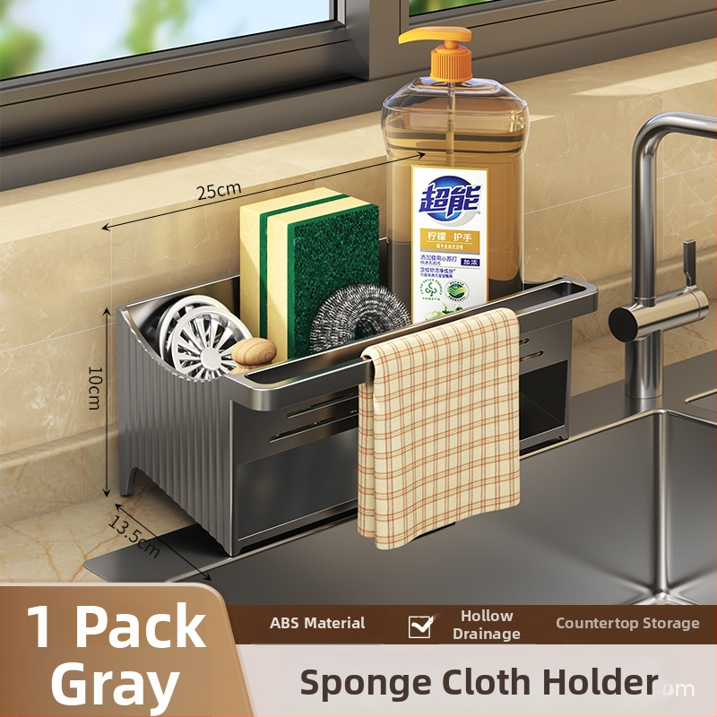 Raft de bucătărie pentru chiuvetă și blat, ABS, multifuncțional, mobil, raft de scurgere pentru vase și tacâmuri, stil modern minimalist