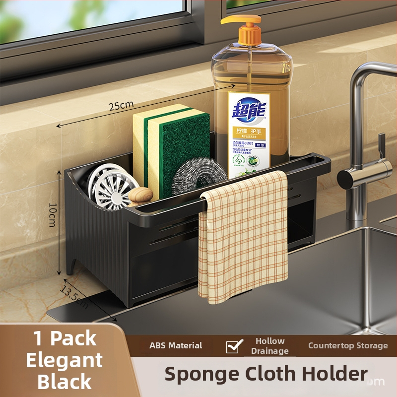 Raft de bucătărie pentru chiuvetă și blat, ABS, multifuncțional, mobil, raft de scurgere pentru vase și tacâmuri, stil modern minimalist