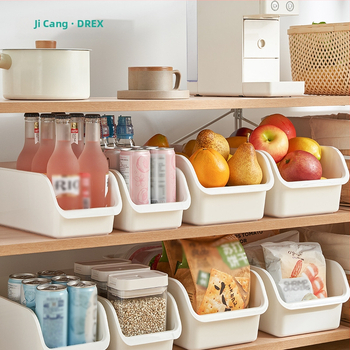 Cutie de depozitare pentru frigider din PP, din material alimentar, 2 compartimente, fără capac, pentru organizare în bucătărie
