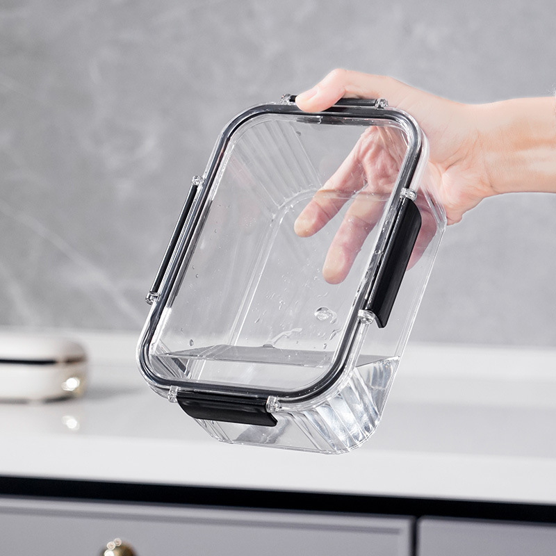 Cutie de depozitare pentru alimente, din plastic alimentar, dreptunghiulară, 1–2 L, pentru depozitare în frigider