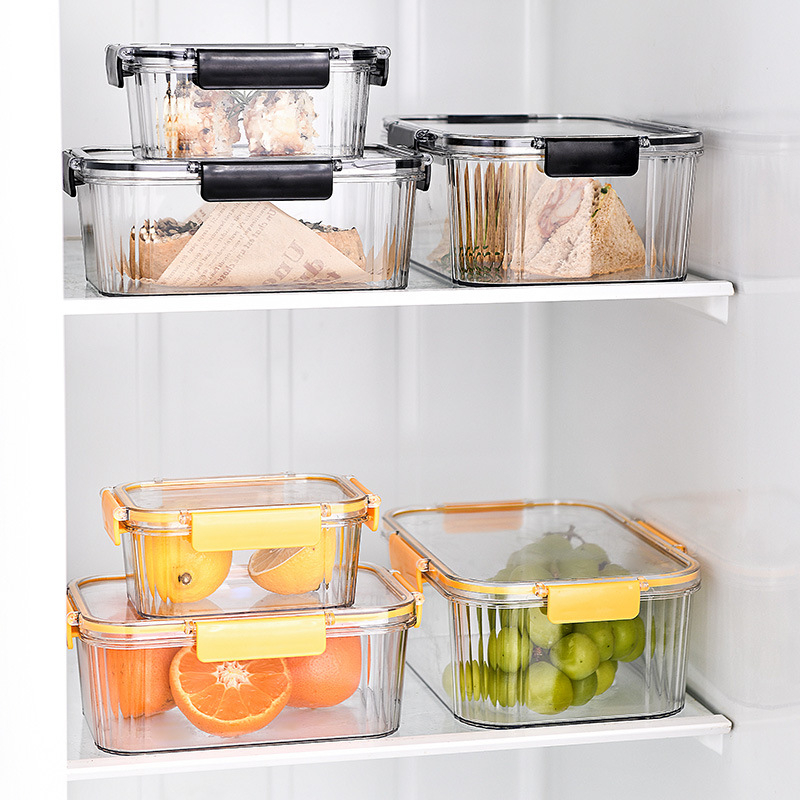 Cutie de depozitare pentru alimente, din plastic alimentar, dreptunghiulară, 1–2 L, pentru depozitare în frigider