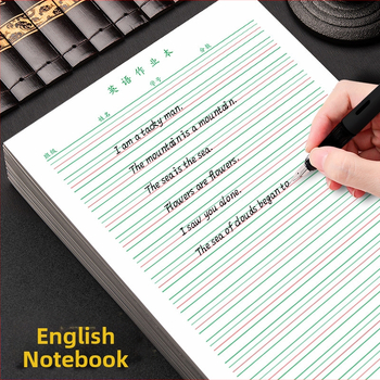 Foaie de lucru de limba engleză pentru elevii 3–6, cu grilă de patru rânduri, legare cu lipici, 30 de pagini, hârtie 80–100 g, stil drăguț japonez/coreean.