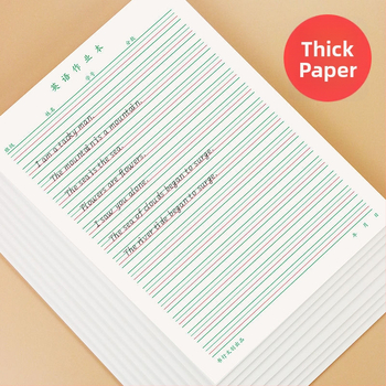 Foaie de lucru de limba engleză pentru elevii 3–6, cu grilă de patru rânduri, legare cu lipici, 30 de pagini, hârtie 80–100 g, stil drăguț japonez/coreean.